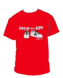 Red Lace-em up! T-shirt Unisex Bella Canvas or NextLevel